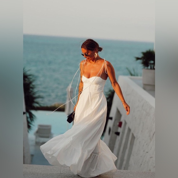 ZARA RUFFLED POPLIN DRESS - Picture 4 of 14